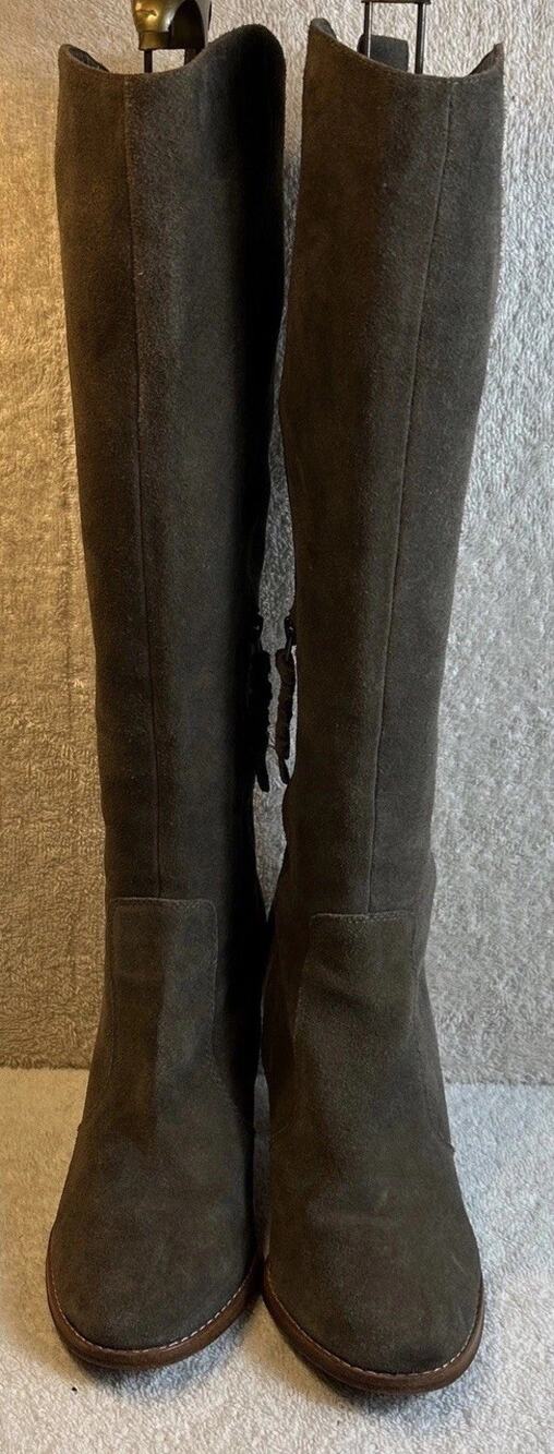 Joie Women’s Suede Leather Tan/Beige Knee-High Heeled Boots, Size 38- US7-7.5